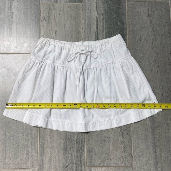 Xirena Sophie Elastic Waist Pull-On White Mini Skirt with Pockets Size Medium - Picture 7 of 9